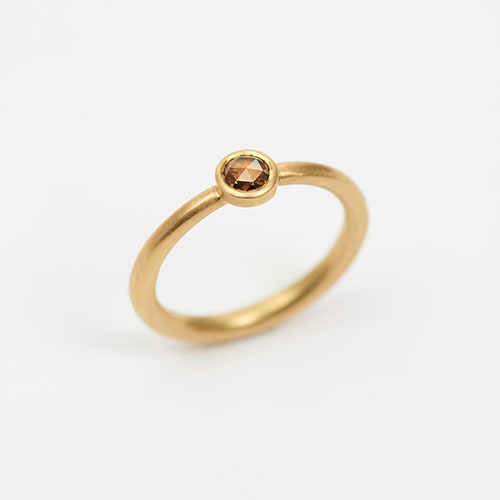 The Garnered - Jean Scott Moncrieff Gold Tapered Ring Cognac Diamond The Garnered Thumbnail