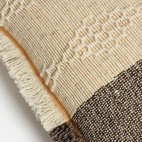 The Garnered - The Garnered Maria Sigma Hand Woven Textiles Small Cushion 1 Detail Thumbnail