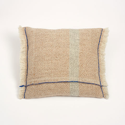The Garnered - Maria Sigma Cushion Red Blue Stripe Front The Garnered Thumbnail