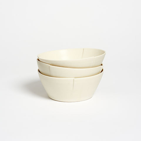 The Garnered - Olivia Horley Ceramics The Garnered Porcelain Cut Bowl Stack 3 Thumbnail