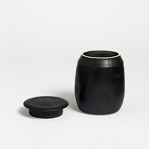 The Garnered - The Garnered Olivia Horley Ceramics Black Canister Lid Off Thumbnail