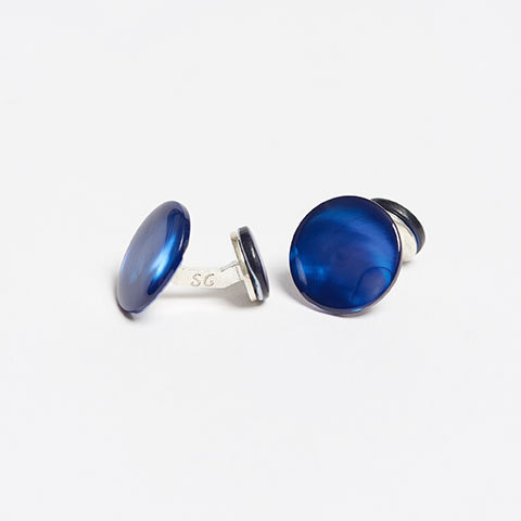 The Garnered - Samuel Gassmann Blue Asymmetric Cufflinks The Garnered Thumbnail