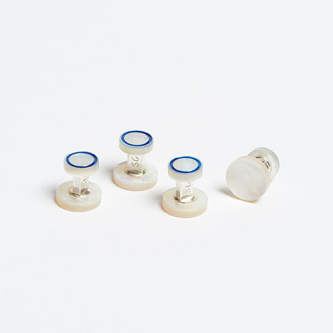 The Garnered - Samuel Gassmann Circle Dress Studs Blue The Garnered Thumbnail