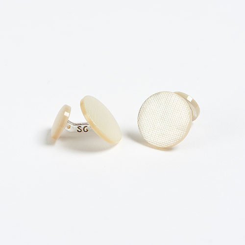 The Garnered - Samuel Gassmann Day Fabric Mother Of Pearl Cufflinks The Garnered Thumbnail
