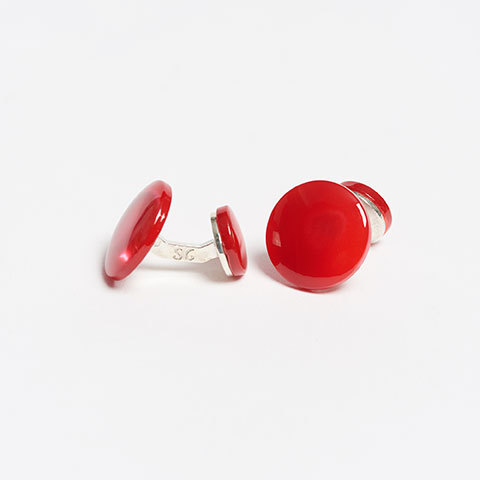 The Garnered - Samuel Gassmann Red Asymmetric Cufflinks The Garnered Thumbnail