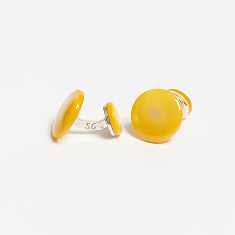 The Garnered - Samuel Gassmann Yellow Asymmetric Cufflinks The Garnered Thumbnail