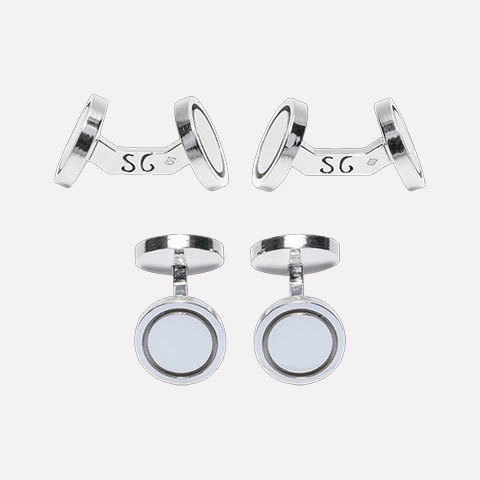 The Garnered - The Garnered Samuel Gassmann Silver Circle Cufflinks Thumbnail