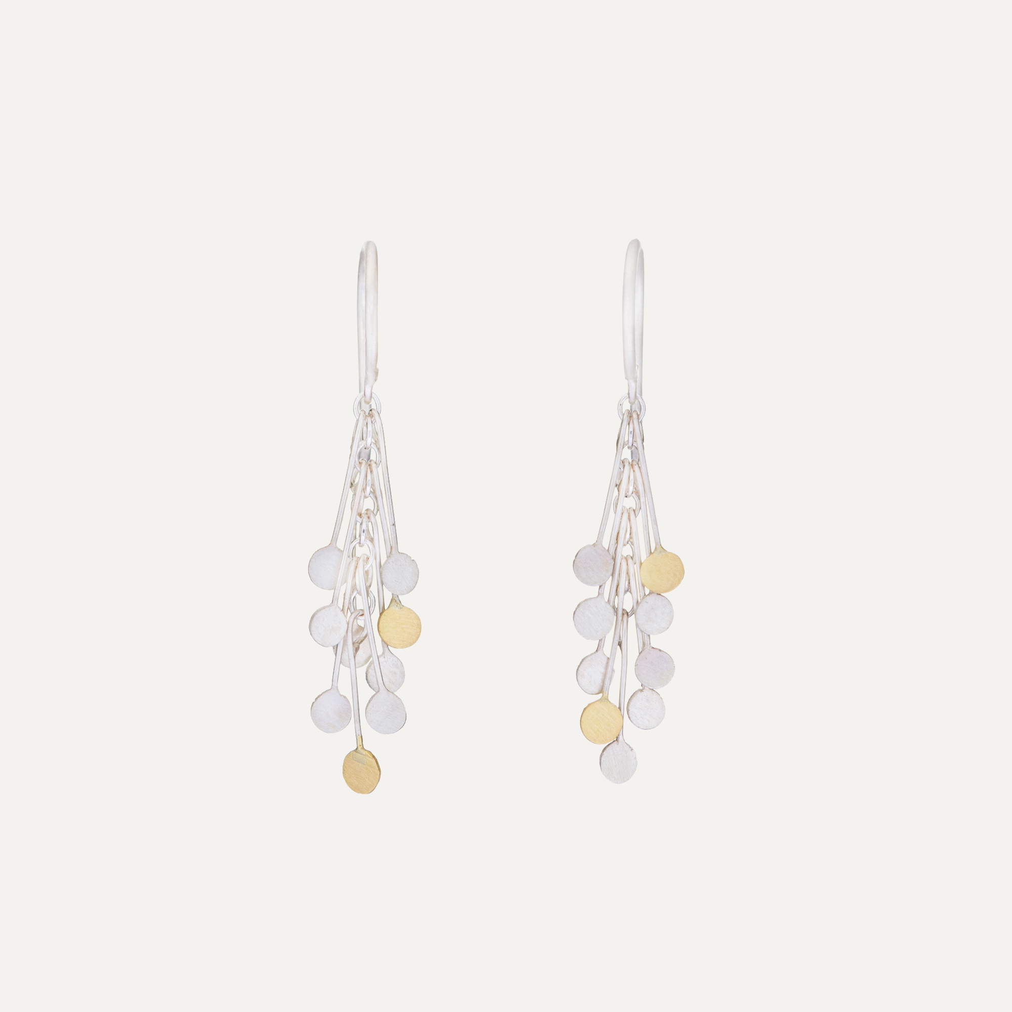 Hand-crafted Silver and Gold Dot Earrings - The Garnered Sia Taylor Silver Gold Cluster Earrings